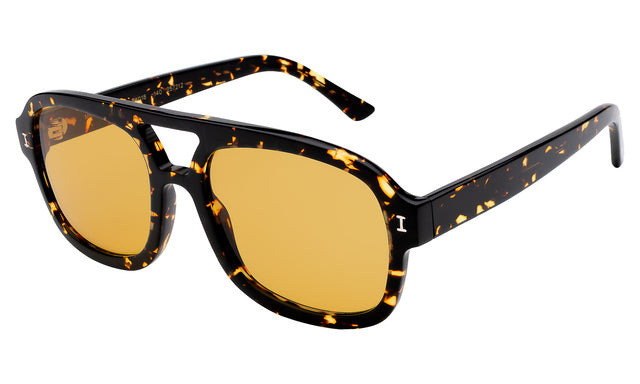 Memphis Sunglasses Side Profile in Flame / Honey See Through