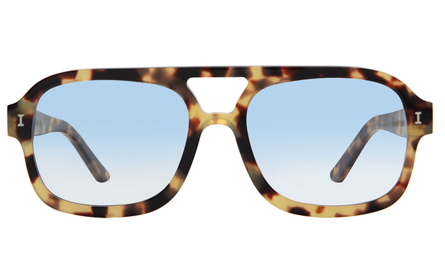 Memphis Sunglasses front view in Tortoise with Blue Gradient See Through