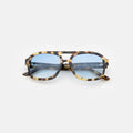 Front view of Memphis Sunglasses in Tortoise/Light Blue See Through