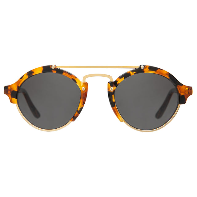  Milan Sunglasses front view in Light Tortoise with Grey
