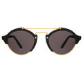 Front view of Milan Sunglasses in Matte Black/Gold/Grey
