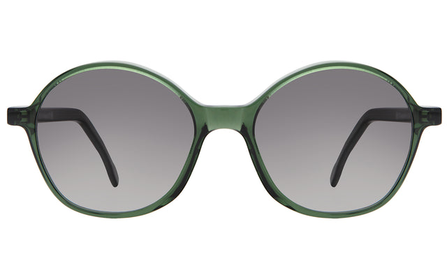 Montmartre Sunglasses front view in Pine with Grey Gradient