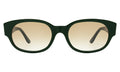 Front view of Montreal E Sunglasses in Evergreen/Taupe Flat Gradient