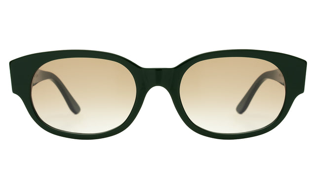 Montreal E Sunglasses front view in Evergreen with Taupe Flat Gradient