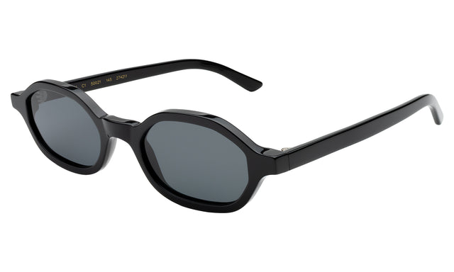 Munich Sunglasses side view in Black / Grey Flat