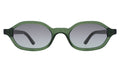 Front view of Munich Sunglasses in Pine/Grey Flat Gradient