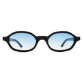 Front view of Munich Sunglasses in Black/Blue Flat Gradient See Through