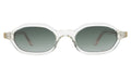 Front view of Munich Sunglasses in Champagne/Olive Flat Gradient