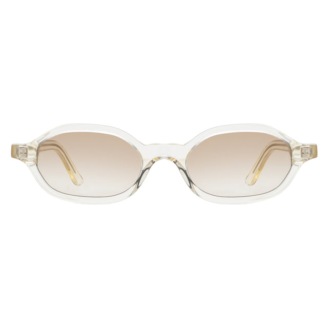 Munich Sunglasses front view in Champagne with Taupe Flat Gradient