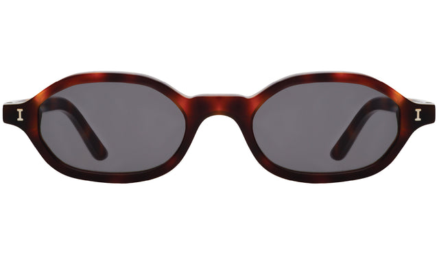 Munich Sunglasses front view in Havana with Grey Flat