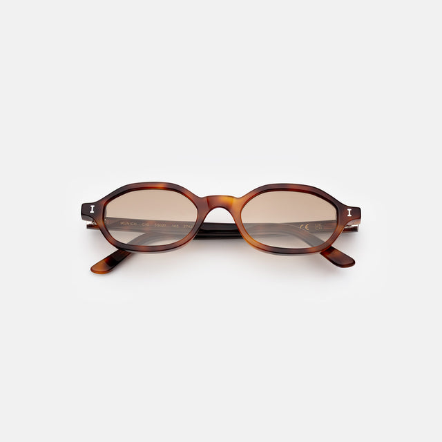 Munich Sunglasses side view in Havana / Taupe Flat Gradient