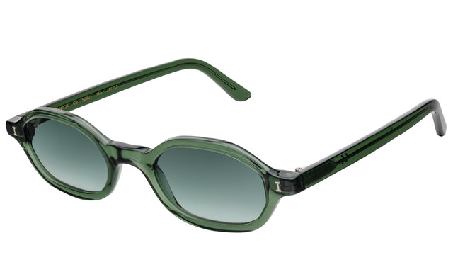 Munich Sunglasses side view in Pine / Olive Flat Gradient