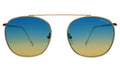 Front view of Mykonos II Sunglasses in Gold/Blue/Yellow Flat Gradient