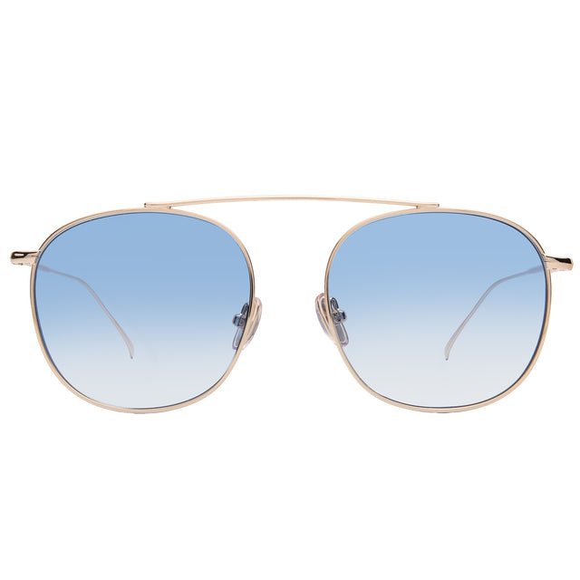 Mykonos M Sunglasses front view in Gold with Blue Flat Gradient See Through