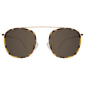 Front view of Mykonos Ace Sunglasses in Tortoise/Gold/Grey Flat