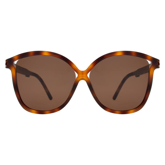 Nancy 57 Sunglasses front view in Havana with Brown