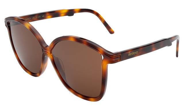 Nancy 57 Sunglasses Side Profile in Havana / Brown