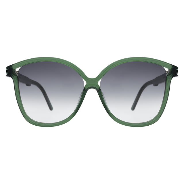 Nancy 57 Sunglasses front view in Pine with Grey Gradient