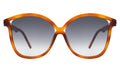 Front view of Nancy 57 Sunglasses in Red Havana/Grey Gradient