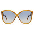 Front view of Nancy Sunglasses in Caramel Havana/Sky See Through