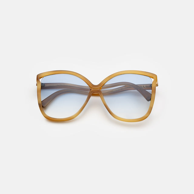 Nancy Sunglasses side view in Caramel Havana / Sky See Through