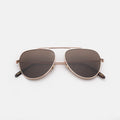 Front view of Naxos 58 Sunglasses in Rose Gold/Brown Flat