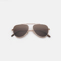 Front view of Naxos 58 Sunglasses in Rose Gold/Brown Flat