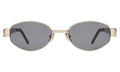 Front view of Nesso Sunglasses in Gold/Grey