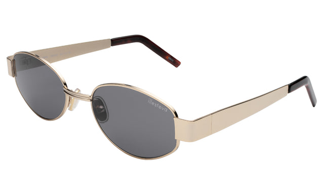 Nesso Sunglasses side view in Gold / Grey