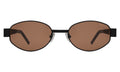 Front view of Nesso Sunglasses in Matte Black/Brown