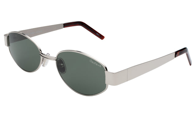 Nesso Sunglasses side view in Silver / Olive