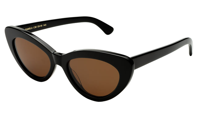 Pamela Sunglasses Side Profile in Black / Brown Flat