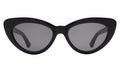 Front view of Pamela Sunglasses in Black/Grey Flat