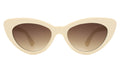 Front view of Pamela Sunglasses in Cream/Brown Flat Gradient