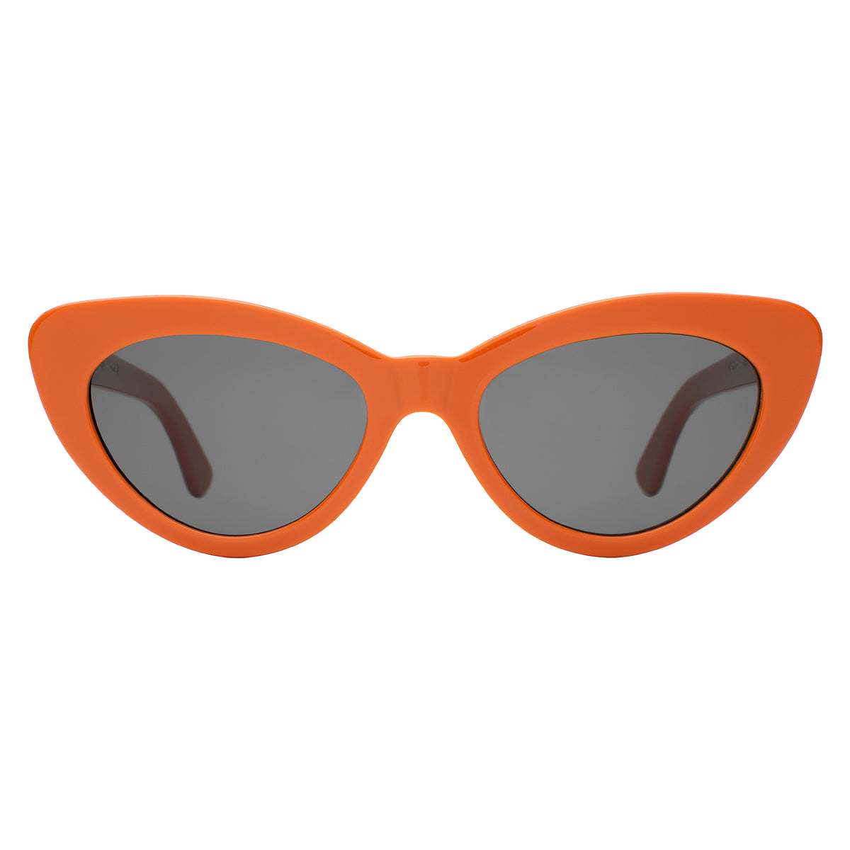 Pamela Sunglasses in Aperol with Grey Flat lenses, front view