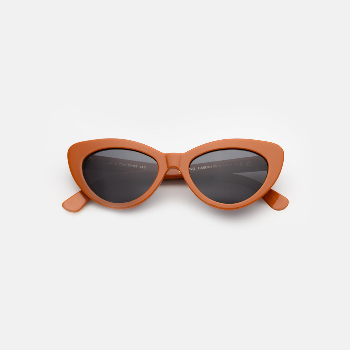 Pamela Sunglasses in Aperol with Grey Flat lenses