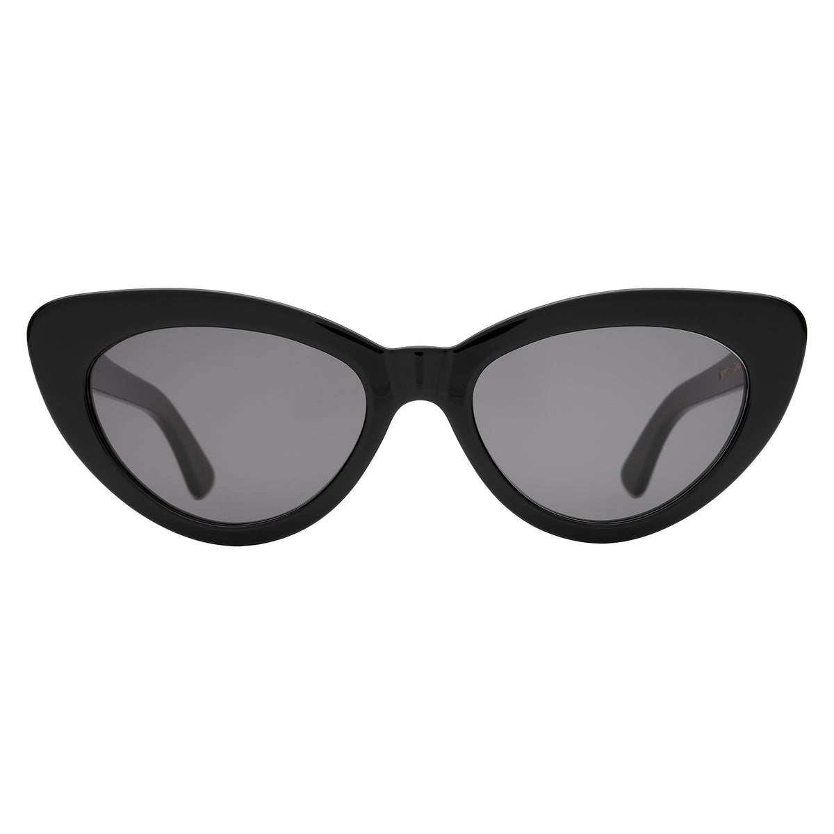 Pamela Sunglasses in Black with Grey Flat lenses, front view