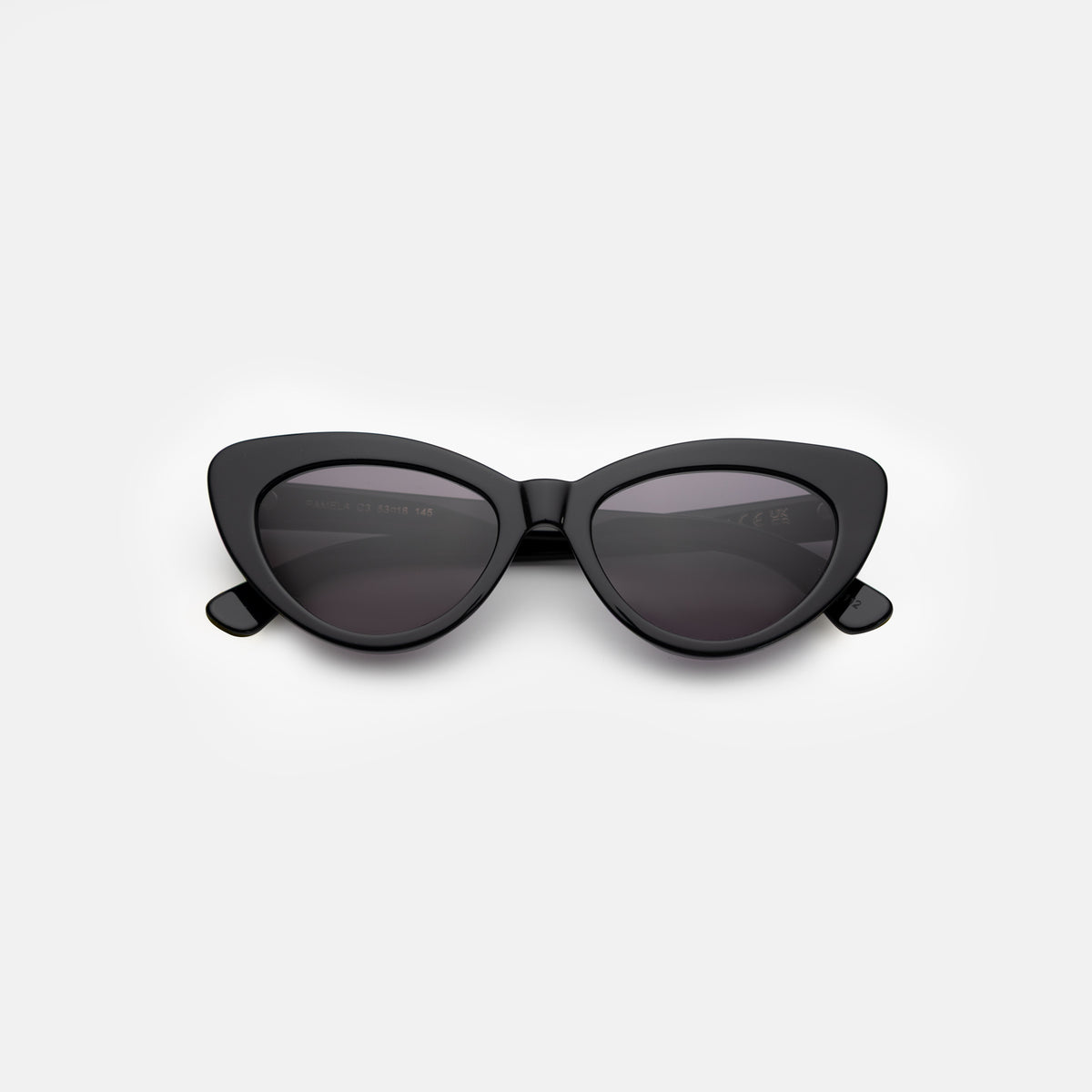 Pamela Sunglasses in Black with Grey Flat lenses