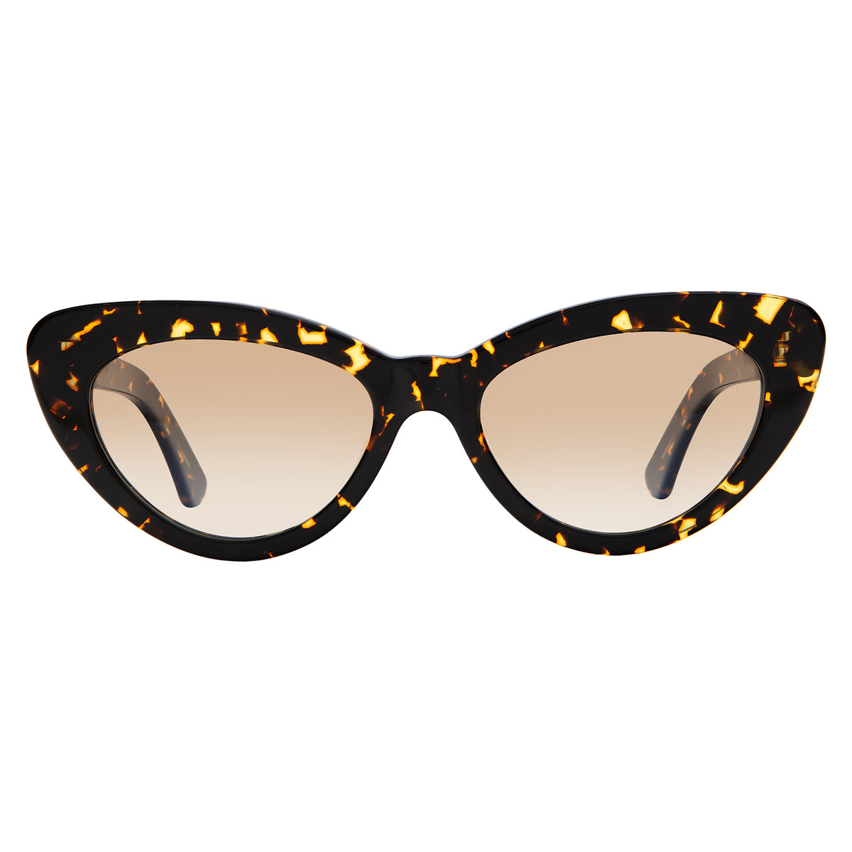 Pamela Sunglasses in Flame with Taupe Flat Gradient lenses, front view