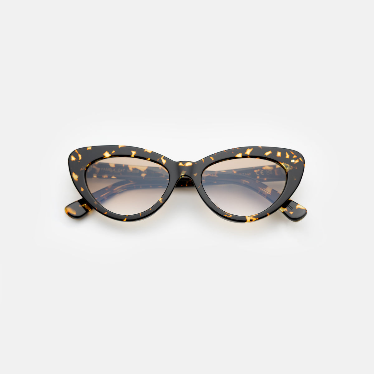 Pamela Sunglasses in Flame with Taupe Flat Gradient lenses
