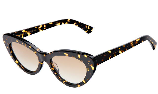 Pamela Sunglasses side view in Flame / Taupe Flat Gradient