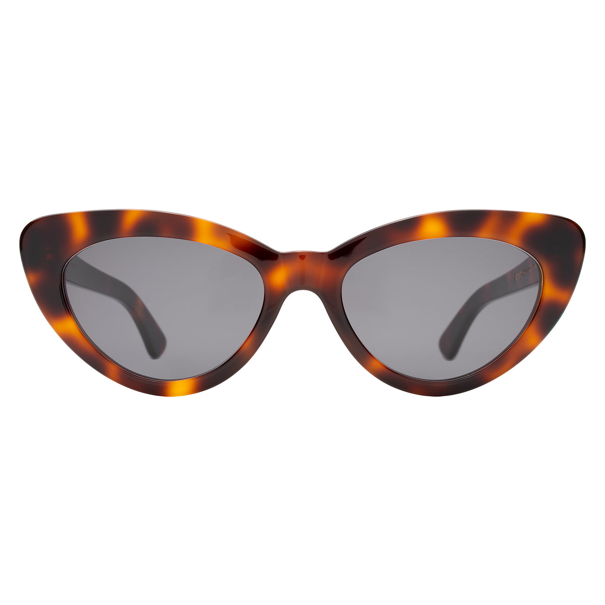 Pamela Sunglasses in Havana with Grey Flat lenses, front view