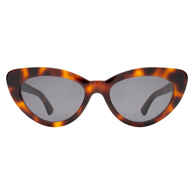 Pamela Sunglasses front view in Havana with Grey Flat