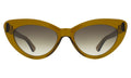 Front view of Pamela Sunglasses in Moss/Olive Flat Gradient