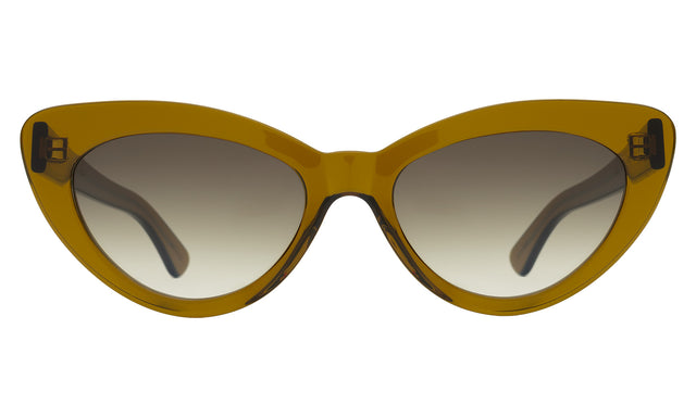 Pamela Sunglasses front view in Moss with Olive Flat Gradient