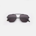 Front view of Patmos Sunglasses in Black/Grey Flat