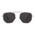 Front view of Patmos Sunglasses in Silver/Grey Flat