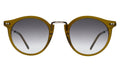 Front view of Portofino Sunglasses in Moss/Grey Gradient