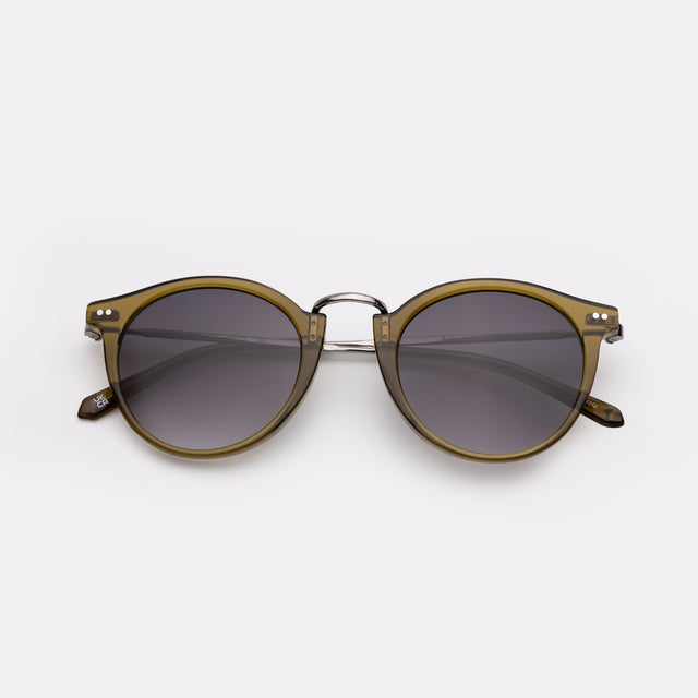 Portofino Sunglasses side view in Moss / Grey Gradient