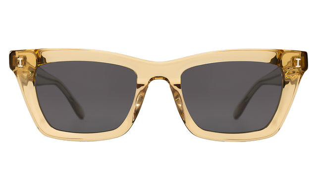 Portugal Sunglasses front view in Citrine with Grey Flat